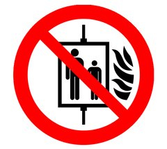 Знак Не користуватися ліфтом у разі пожежі