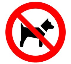 Знак Вход с собаками запрещен