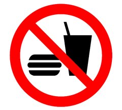 Знак Запрещено есть и пить