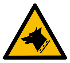Знак Предупреждение: сторожевая собака