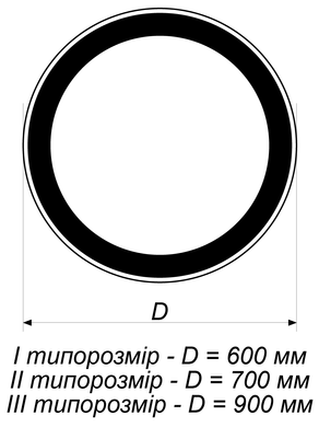Дорожний знак коло відповідно до ДСТУ 4100:2021, Тимчасова (3 роки), Метал 0.8 мм, 1 типорозмір