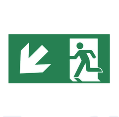 Знак Напрямок до евакуаційного виходу наліво вниз
