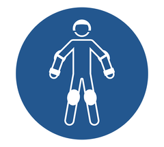 Знак Одягнути захисне спорядження під час катання на роликах