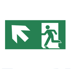 Знак Напрямок до евакуаційного виходу наліво вгору