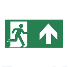 Знак Напрямок до евакуаційного виходу прямо (праворуч)