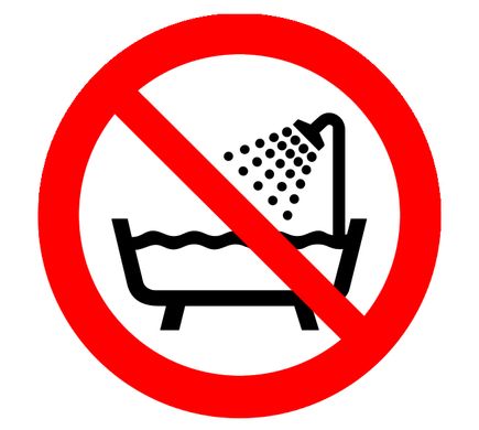 Знак Не використовувати цей пристрій у ванній