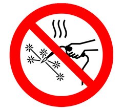 Знак Запрещена работа с открытым огнем